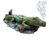 SLOCME Aquarium Alligator Air Bubbler Decorations - Aerating Action Crocodile Ornament, Oxygen Bubble Resin Crafts for Aquarium Fish Tank Decor