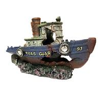 SLOCME Décoration de Bateau pour Aquarium, Grande épave - Décoration réaliste de Bateau - Matériau en résine - Grand Bateau Pirate