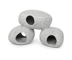 SLOCME Décoration de grottes rocheuses pour aquarium - Grottes rocheuses pour crevettes et cichlidés pour la cachette, la reproduction et le frai, les poissons peuvent nager à travers le trou de la