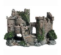 SLOCME Décoration en résine pour aquarium - Cachette pour poissons en forme de château - Détails réalistes - Accessoire d'aquarium