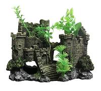 SLOCME Décorations de château médiéval en résine pour aquarium - Ornement de paysage d'aquarium, accessoires de décoration, abri de château pour aquarium, reptiles et poissons Betta