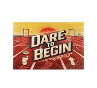 Slogan créatif : Osez commencer à faire des puzzles pour adultes Grand jeu de puzzle 500 pièces