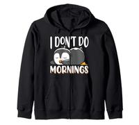 Slogan « Cute Baby Penguin Sleeping I Don't Do Mornings » Sweat à Capuche