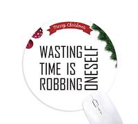 slogan de perdre du temps, c'est de voler. tapis de souris en caoutchouc de sapin de noël