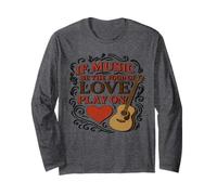 Slogan de première Ligne de Distressed Music Food Love Twelfth Night Manche Longue