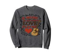 Slogan de première Ligne de Distressed Music Food Love Twelfth Night Sweatshirt