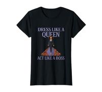Slogan féministe Queen Boss Violet argenté Graphique T-Shirt