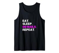 Slogan Humoristique « Eat Sleep Do Nails Repeat » pour Technicien de manucure Débardeur