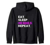 Slogan Humoristique « Eat Sleep Do Nails Repeat » pour Technicien de manucure Sweat à Capuche