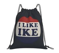 Slogan « J'Aime Ike » Unisexe Sac À Cordon Étanche Sac À Dos À Cordon Pliable Gym Sack Pour Plage Gymnastique Yoga