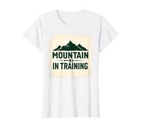 Slogan Mountain Man in Training Dude Outdoor Adventure T-Shirt, Femme, Blanc, XL