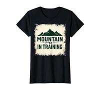 Slogan Mountain Man in Training Dude Outdoor Adventure T-Shirt, Femme, Noir, L