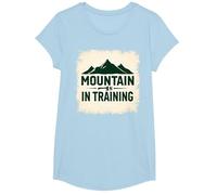 Slogan Mountain Man in Training Dude Outdoor Adventure T-Shirt, Fille, Bleu Céleste, L