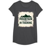 Slogan Mountain Man in Training Dude Outdoor Adventure T-Shirt, Fille, Chiné Foncé, L