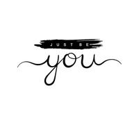 slogan typographique « sois juste toi » Peintures murales et stickers muraux en vinyle 30x67.1cm Auto-adhésif Noir