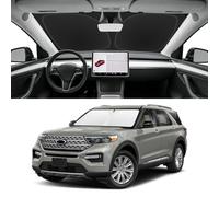 SLOGENTO Pare-soleil de pare-brise pour Ford Explorer 2024, compatible avec Ford Explorer 2023, 2022, 2021, 2020, épais, 4 couches, pare-soleil, pare-soleil, protection bloquée