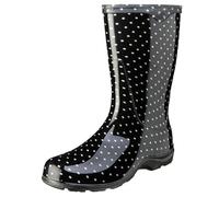 Sloggers Bottes de Pluie imperméables pour Femme - Bottes de Pluie Mignonnes avec Semelle de Soutien Confort Premium (Polka Dot Noir et Blanc) (Taille 42)
