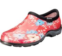 Sloggers Chaussures de jardin imperméables pour femme - Sabots de pluie et de jardin à enfiler avec semelle intérieure de soutien confortable de qualité supérieure (corail amusant floral) (taille 39)