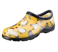 Sloggers Chaussures de Jardin imperméables pour Femme - Sabots de Pluie et de Jardin à Enfiler avec Semelle intérieure Confortable de qualité supérieure, (Poules jonquilles Jaune), (Taille 6)