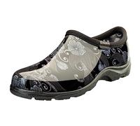 Sloggers Chaussures de Pluie et de Jardin imperméables Originales pour Femme, Sabots à Enfiler, Semelle intérieure Confortable avec Soutien de la voûte Plantaire (Floral Mod, Noir, Taille 40)