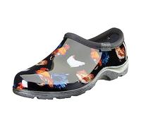 Sloggers Chaussures de Pluie et de Jardin imperméables Originales pour Femme, Sabots à Enfiler, Semelle intérieure Confortable avec Soutien de la voûte Plantaire (Classic Chicken, Noir, Taille 40)