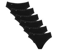 Sloggi 24/7 Tai C3P Culotte femme, coton, blanc, 40, 6 x noir., 50