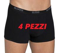 Sloggi 4 boxers Basic Short homme Coton Blanc/Noir/Gris, Noir , XX-Large
