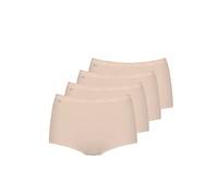 Sloggi Basic+, Lot de 4 Slip Maxi en Coton pour Femme, Beige (Skin), FR: 42