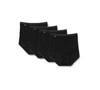 Sloggi Basic+ Maxi 4P, Culotte Taille Haute Femme, Noir (Black 0004), 54 (Taille Fabricant: 52) Lot de 4