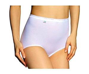Sloggi Basic Maxi Lot de 4 à 6 Culottes pour Femme en Coton Basic+ Slip pour Femme 6 pièces Blanches, 46