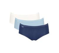 SLOGGI Slip ' Basic+ Midi ' bleu clair / bleu foncé / blanc, Taille L