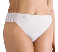 sloggi Basic+ Tai - Lot de 3 - Culotte échancré taille haute femme - Très confortable - Coton doux et respirant, avec ceintures élastiques - 44, Blanc