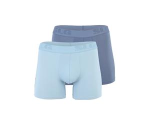 SLOGGI Boxers 'Base Soft' bleu fumé / bleu-gris, Taille S