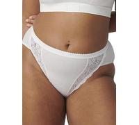 Sloggi Chic Tai 4PSloggi Chic - Culottes Respirantes en Coton Doux et élastiques en Lycra de Taille Haute - Lot de 4 (3 + 1 Gratuit) - pour Femme Blanc (White 0003) FR:42 EU: 40