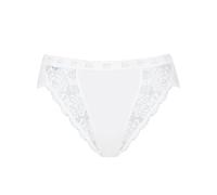sloggi Chic Tai - Lot de 4 - Culotte taille taute femme - Très confortable - Coton doux et respirant, avec ceintures élastiques - Jolie dentelle florale - Disponible du 38 au 50,Blanc (White 0003),44