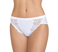 Sloggi Chic Tai - Lot de 4 - Culotte Taille taute Femme - Très Confortable - Coton Doux et Respirant, avec Ceintures élastiques - Jolie Dentelle Florale - Disponible du 38 au 50,Blanc (White 0003),46