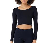 Sloggi Ever Infused Aloe Crop Top LS Femme, Black, M