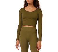 sloggi Ever Infused CBD Crop Top LS Femme, Martini Olive, XL
