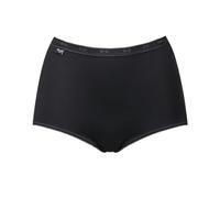 Sloggi Femme Basic+ Maxi - Lot de 3 - Culotte Taille Basse Femme - Très Confortable - Coton Doux et Respirant, avec Ceintures élastiques - Disponible du 40 au 60, Noir, 50