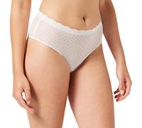 sloggi ZERO Feel Lace TAI - Culotte taille haute Femme - ZERO couture, ZERO marque sur la peau - Ultra-confort et invisible sous les vêtements, Blanc/Beige (Angora 6308), X-Small