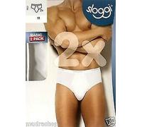 SLOGGI HOMME Slip En Coton BASIC MIDI Paquet Économique 2 Slip BLANC