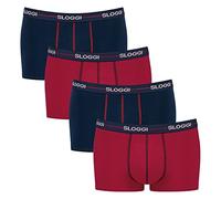 Sloggi Lot de 4 boxers pour homme - En coton, 4 x bleu - Combinaison foncée, XL