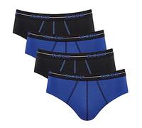 Sloggi Lot de 4 slips/culottes midi pour homme - En coton, 4 x bleu clair/bleu foncé, L