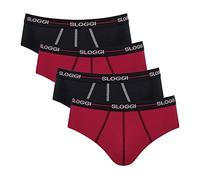 Sloggi Lot de 4 slips/culottes midi pour homme - En coton, 4 x bleu - Combinaison foncée, XXL