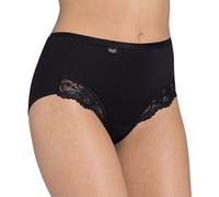 Sloggi Romance Maxi 4SP/FR Culotte Taille Haute Femme Noir (Noir) 44 (Taille Fabricant:EU: 42 / FR: 44) 4lot de4