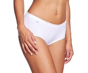Sloggi - Slip Basique Midi en Coton Stretch, 7/50, Blanc
