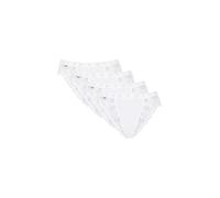 Sloggi Culotte Chic Tai - Lot de 4 - Coton doux respirant, dentelle - Blanc FR 38