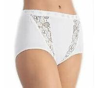 SLOGGI Slip Taille Haute En Coton Blanc Avec Dentelle CHIC MAXI Lot De 2