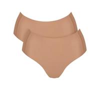 Sloggi Zero Feel 2.0 High Waist C2p Slip, Marron nostalgique, L (Lot de 2) Femmes