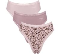 Sloggi Slips femme, lot de 3 - GO Crush High Leg C3P, Caleçon, Coton stretch Rose XS